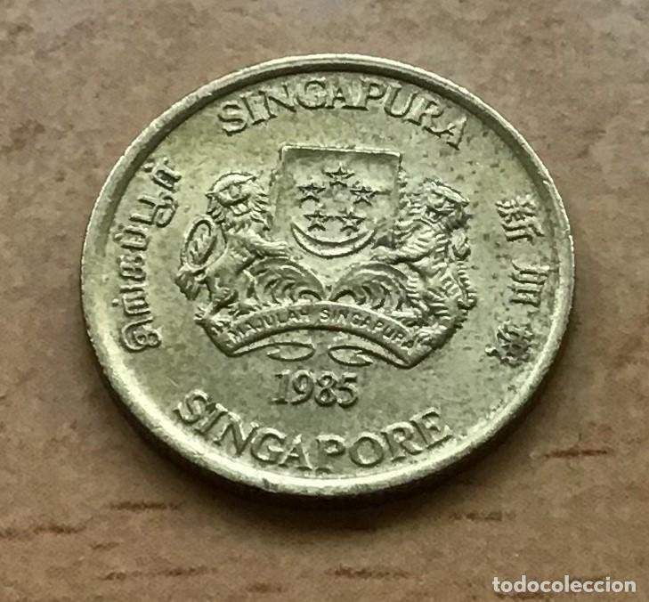 Monedas antiguas de Asia: 5 centavos de Singapur. A&ntilde;o 1985 - Foto 2