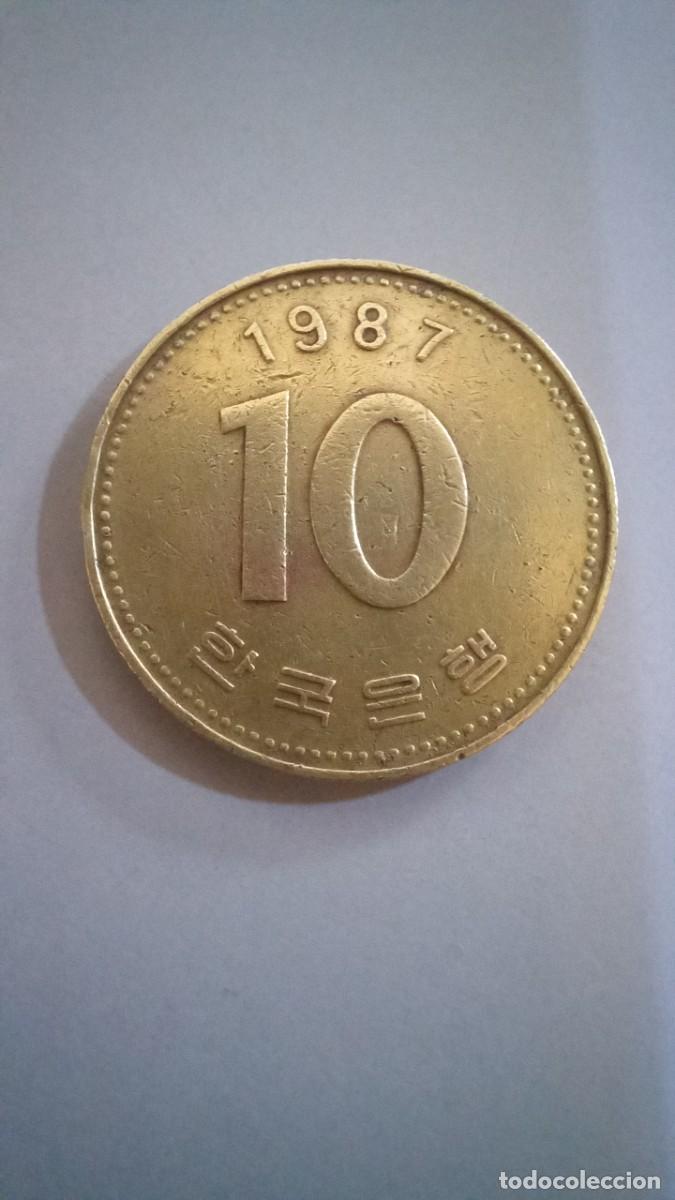 Monedas antiguas de Asia: Moneda de Corea del Sur de 10 won, 1987 - Foto 2