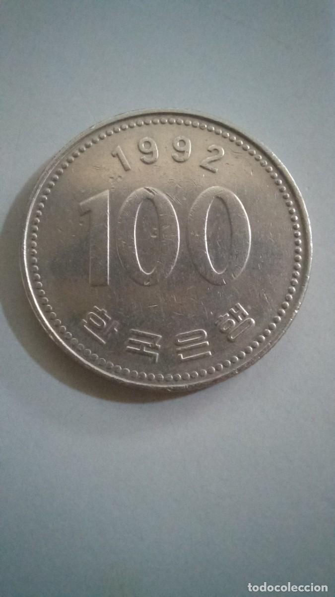 Monedas antiguas de Asia: Moneda de Corea del Sur de 100 won, 1992 - Foto 2