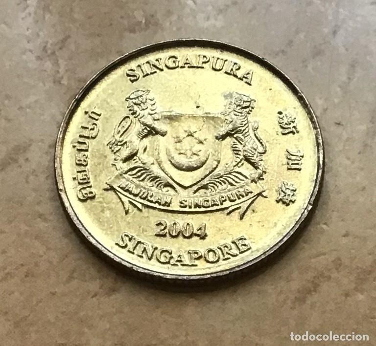 Monedas antiguas de Asia: 5 centavos de Singapur. A&ntilde;o 2004 - Foto 2