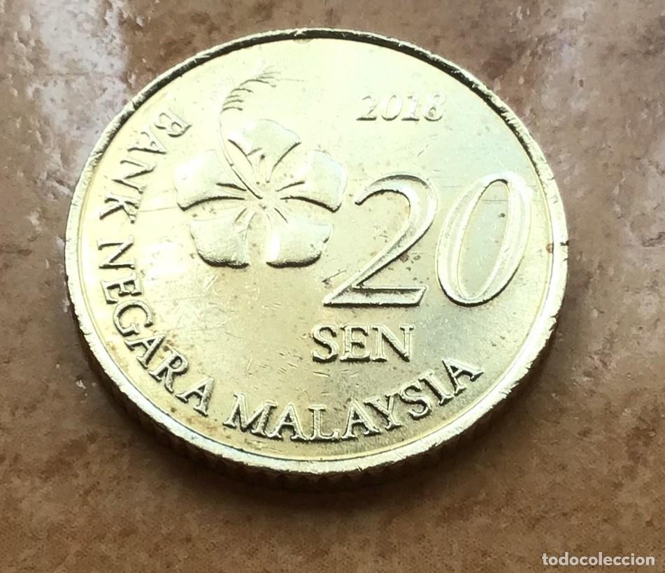 Monedas antiguas de Asia: 20 sen de Malasia. A&ntilde;o 2018 - Foto 1