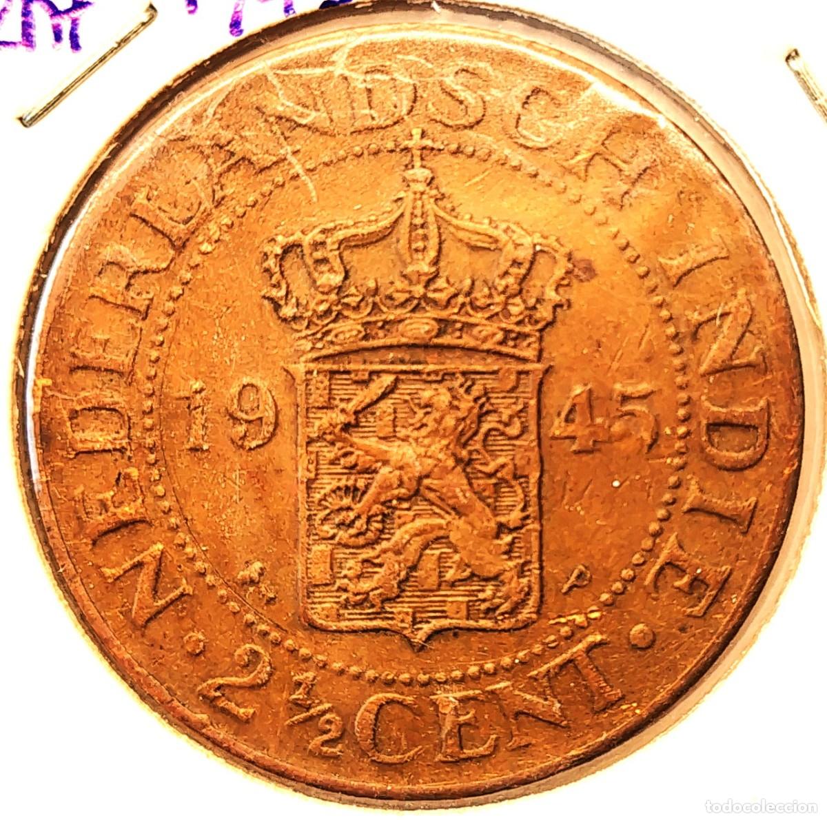 Old Coins of Asia: INDIAS ORIENTALES PAISES BAJOS (1826-1945) - 2 Y MEDIO CENTAVOS 1945 P - REINA GUILLERMINA - A