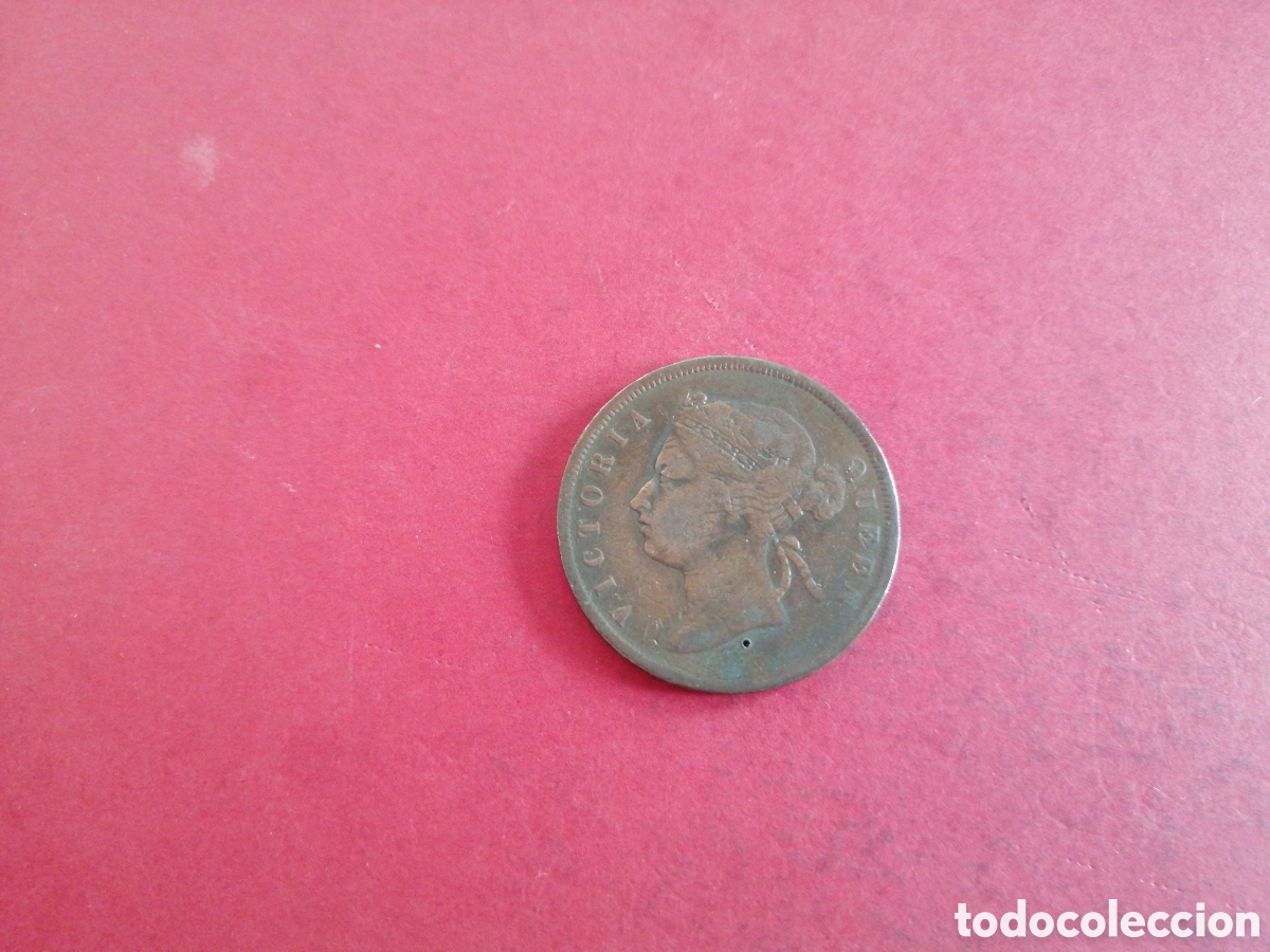 Monedas antiguas de Asia: 1 cent Straits settlements 1877 - Foto 1