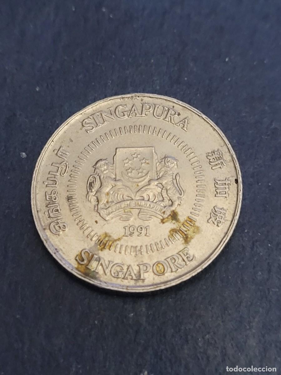Monedas antiguas de Asia: Moneda 10 centavos 1991 Singapur - Foto 1