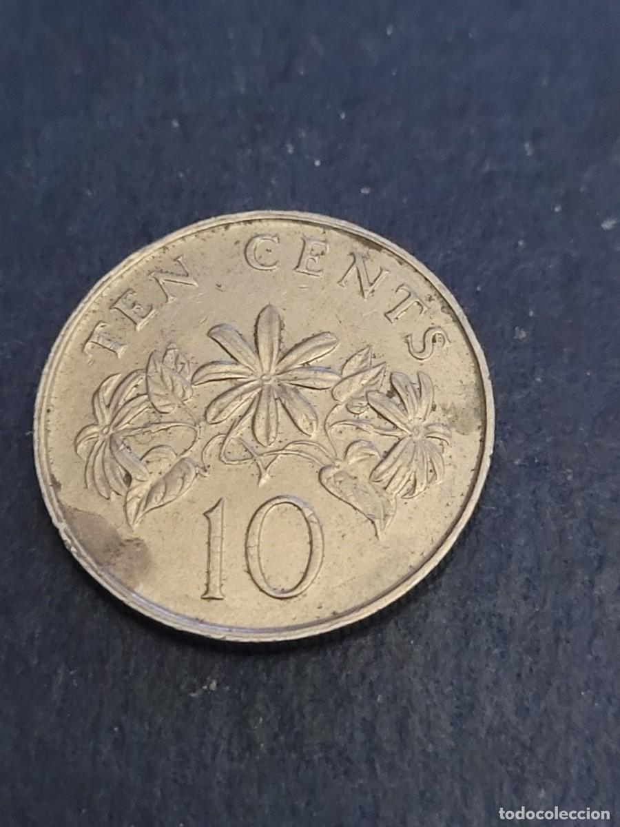 Monedas antiguas de Asia: Moneda 10 centavos 1991 Singapur - Foto 2