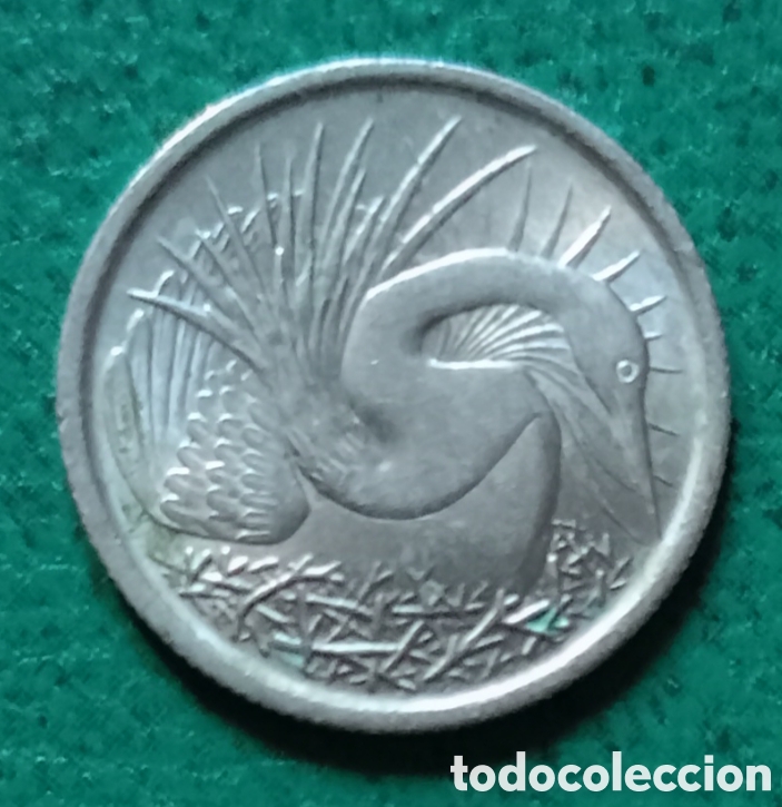 Monedas antiguas de Asia: Singapur 1968 - Moneda de 5 c&eacute;ntimos - ECB - Foto 2