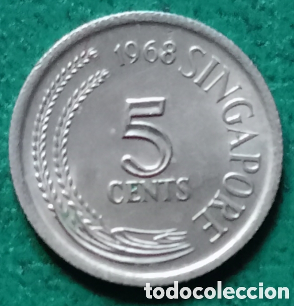 Monedas antiguas de Asia: Singapur 1968 - Moneda de 5 c&eacute;ntimos - ECB - Foto 1