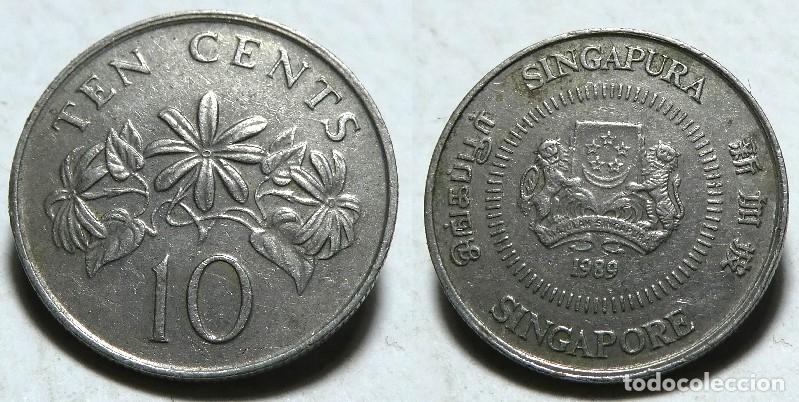 Monedas antiguas de Asia: Moneda de SINGAPUR - 10 CENTAVOS 1989 - Foto 1