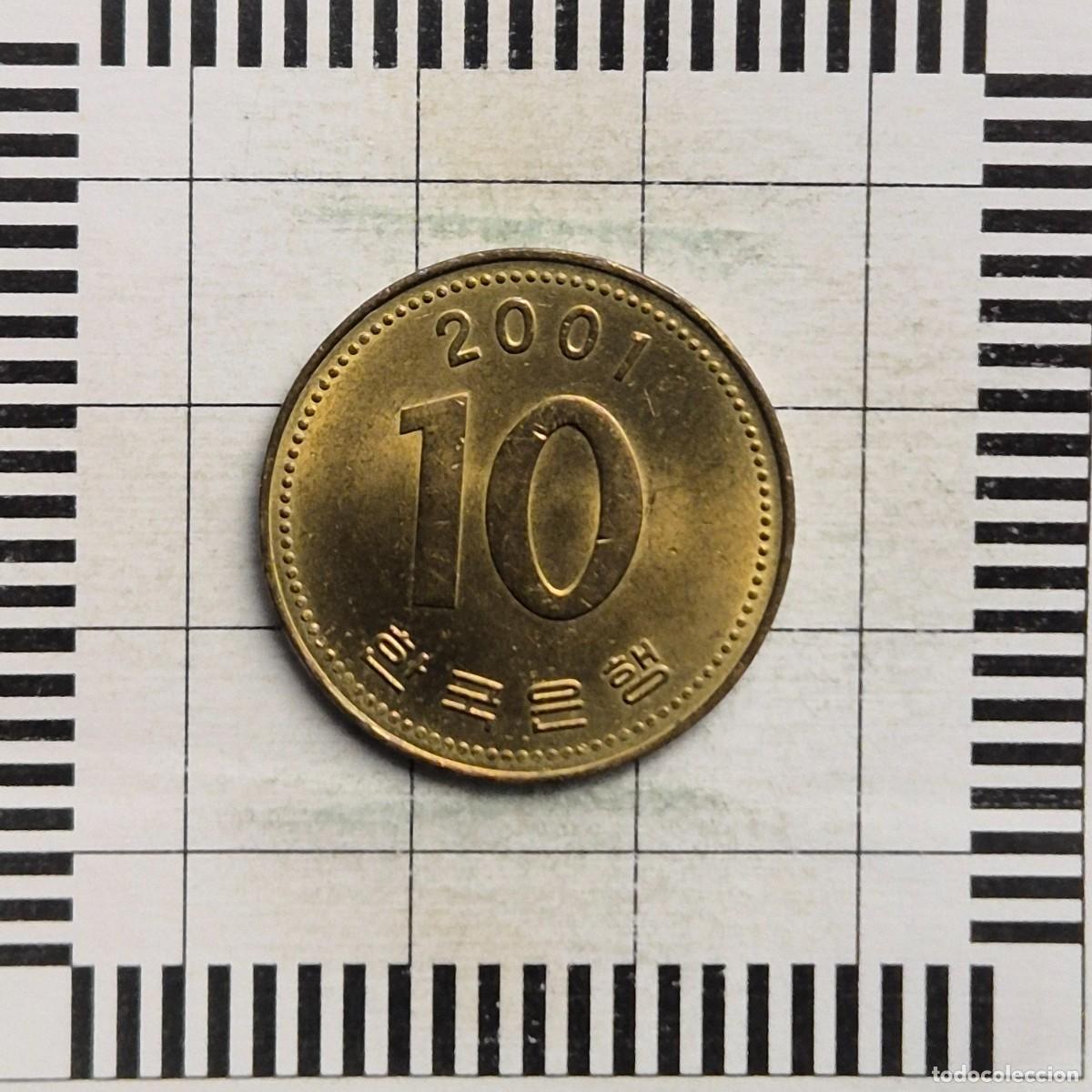 Monedas antiguas de Asia: 10 WON, COREA DEL SUR. 2001. (KM#33). - Foto 2
