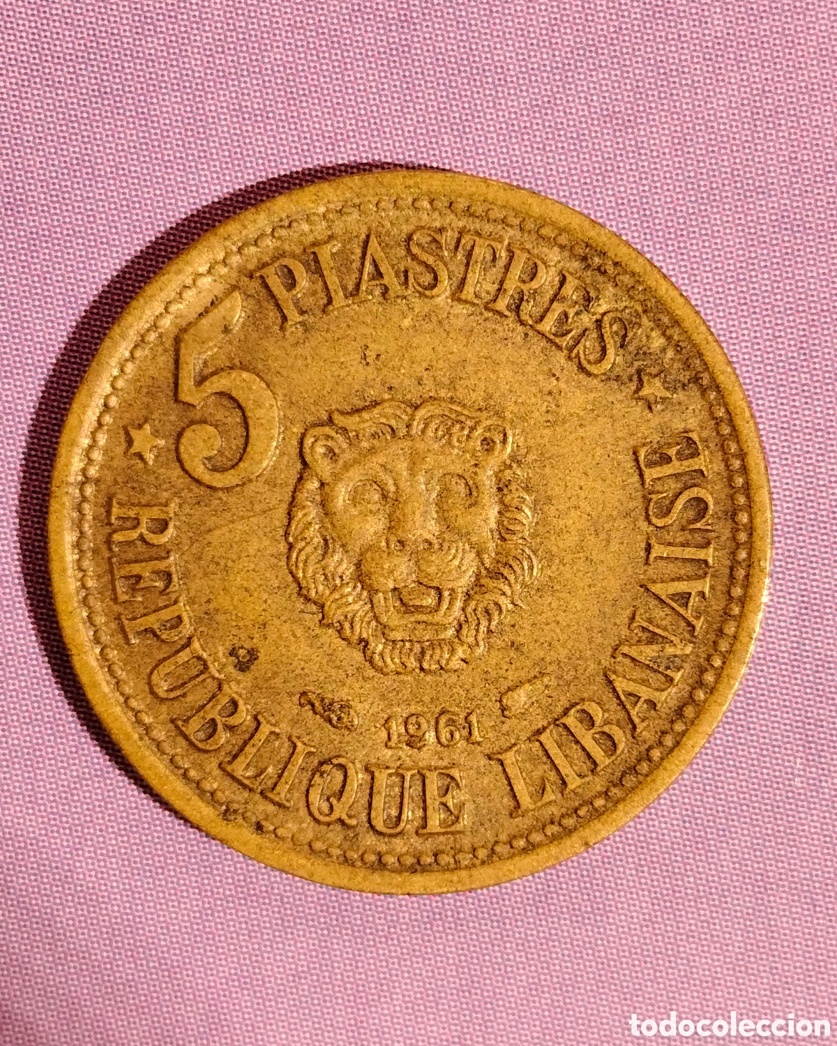 Monedas antiguas de Asia: Moneda 5 Piastres L&iacute;bano 1961 - Foto 1