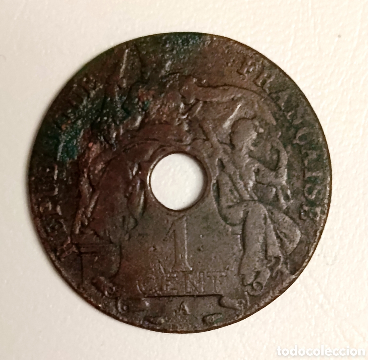 Monedas antiguas de Asia: Moneda de 1 Cent. Indochina Francesa. - Foto 2