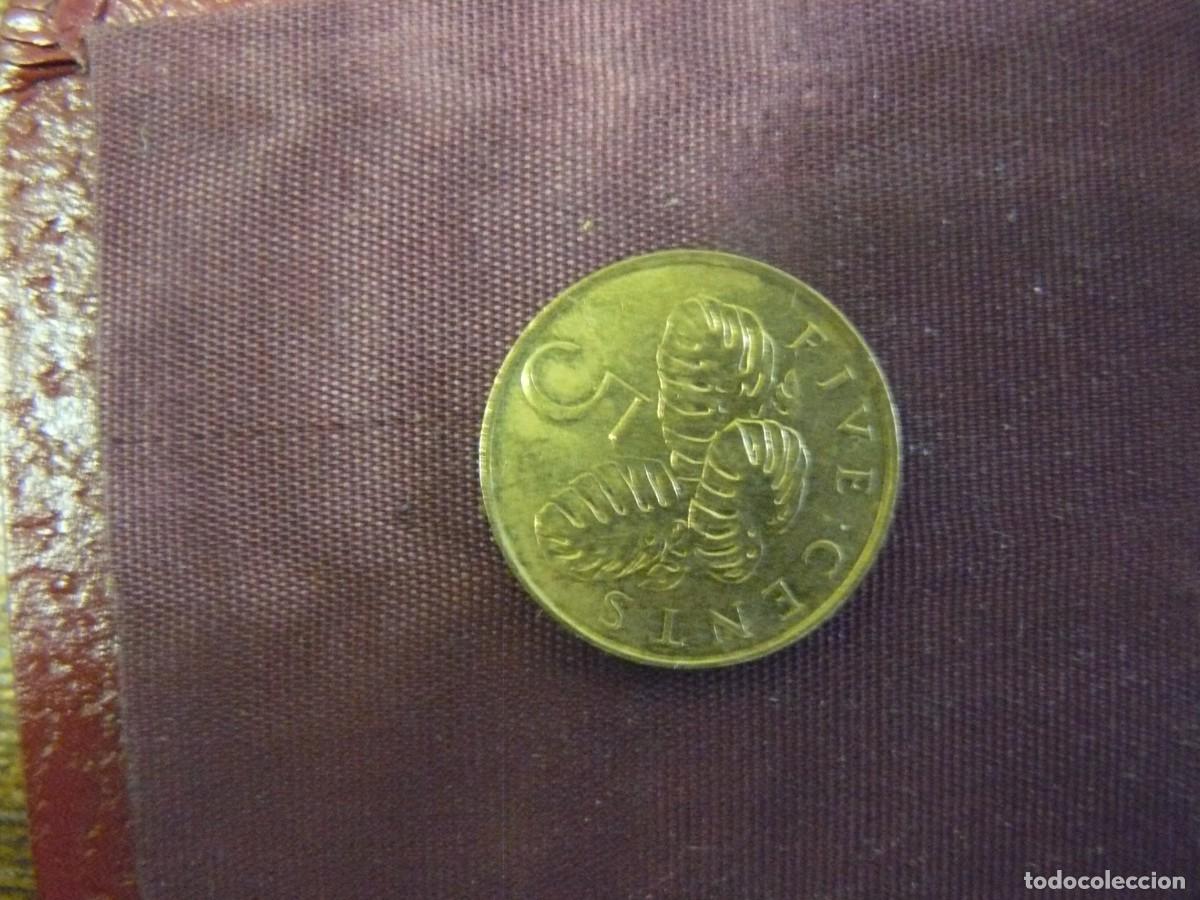 Monedas antiguas de Asia: Moneda de Singapur 5 Cents 1995 - Foto 2