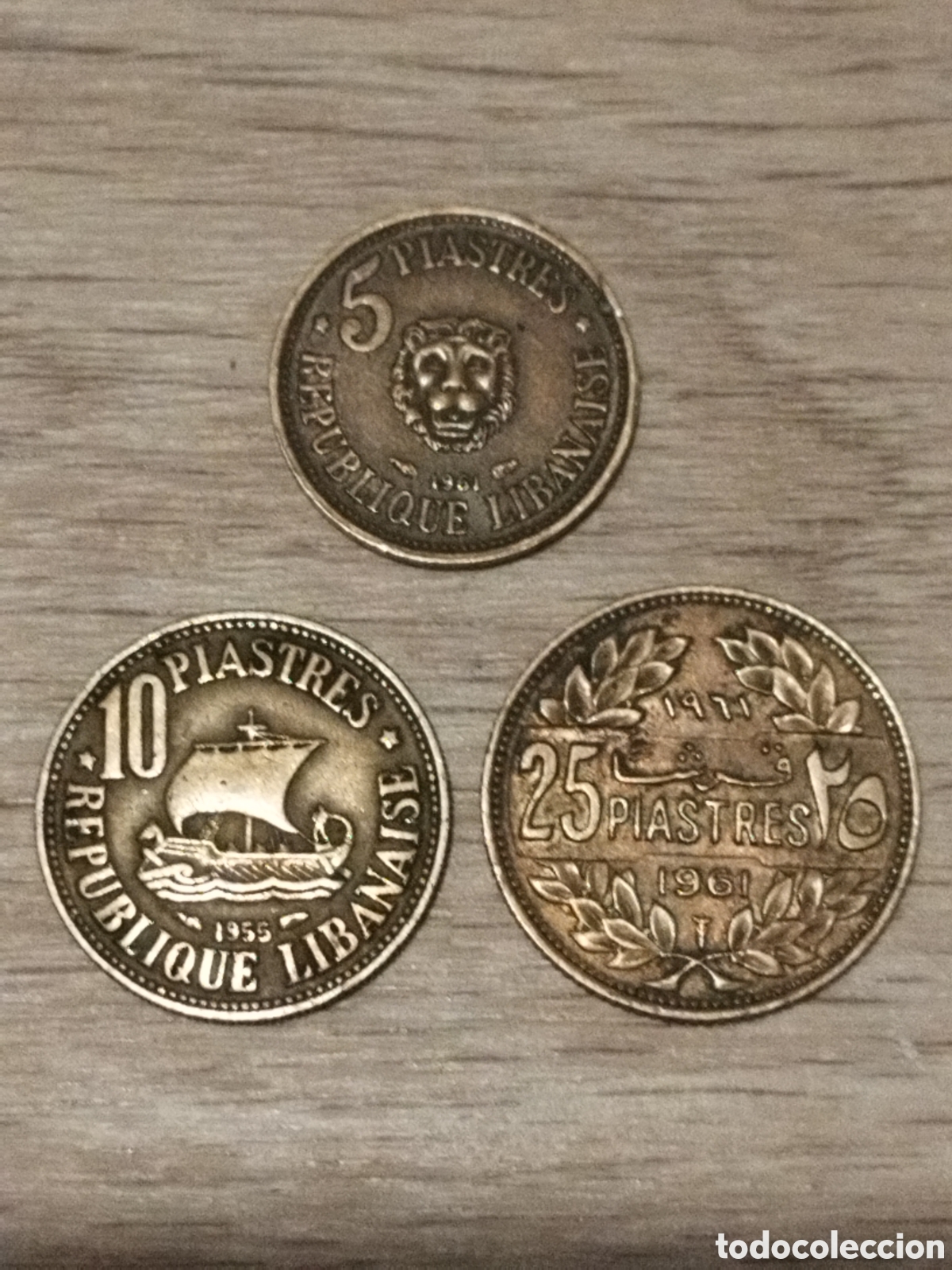 Monedas antiguas de Asia: L&iacute;bano lote de 3 Monedas - Foto 1