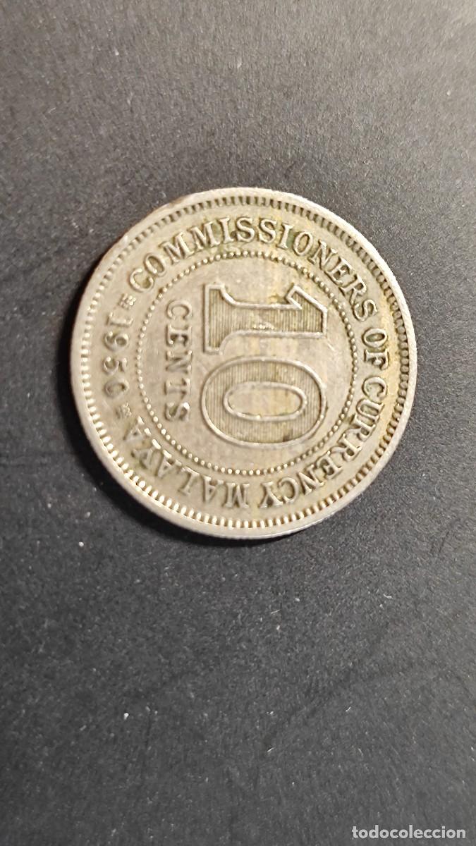 Monedas antiguas de Asia: MONEDA DE MALAYA 10 CENT 1950 JORGE VI BC - Foto 2