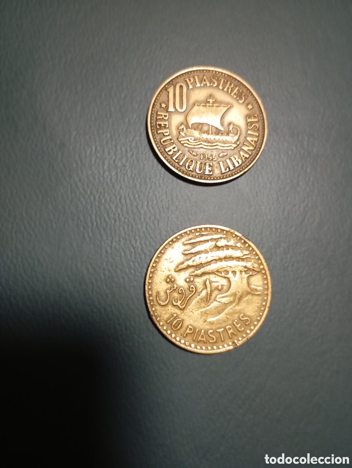 Monedas antiguas de Asia: 2 monedas de 10 piastras libanesas - Foto 1