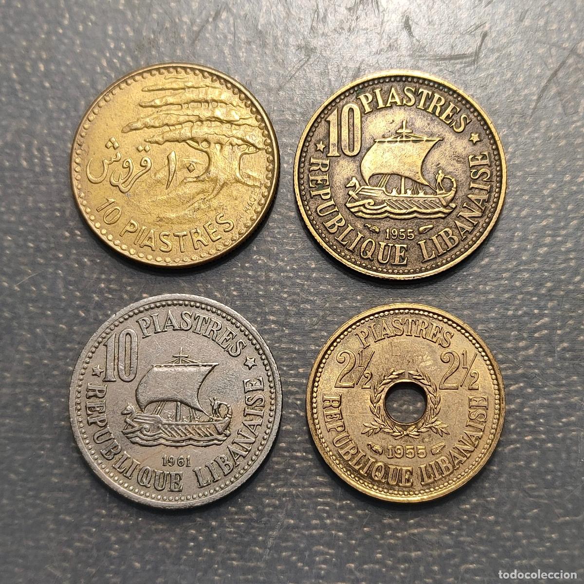 Monedas antiguas de Asia: LIBANO LOTE DE 4 MONEDAS - Foto 3