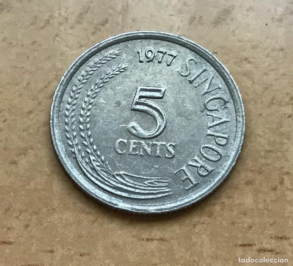 Monedas antiguas de Asia: 5 centavos de Singapur. A&ntilde;o 1977 - Foto 1