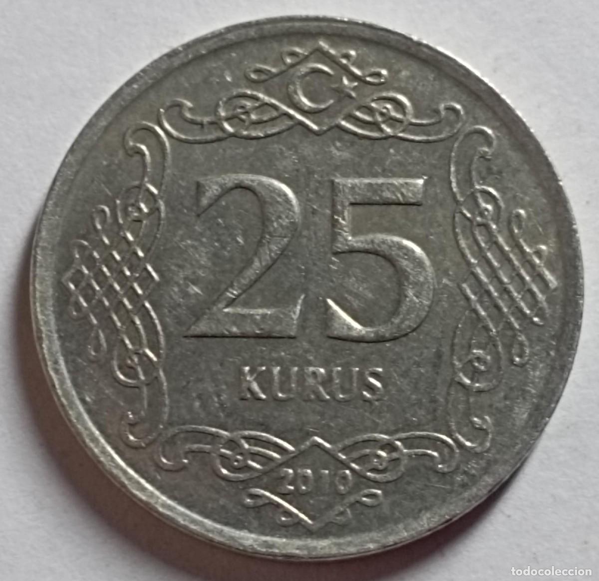 Monedas antiguas de Asia: Moneda de Turqu&iacute;a 25 kurus del 2010 - Foto 1