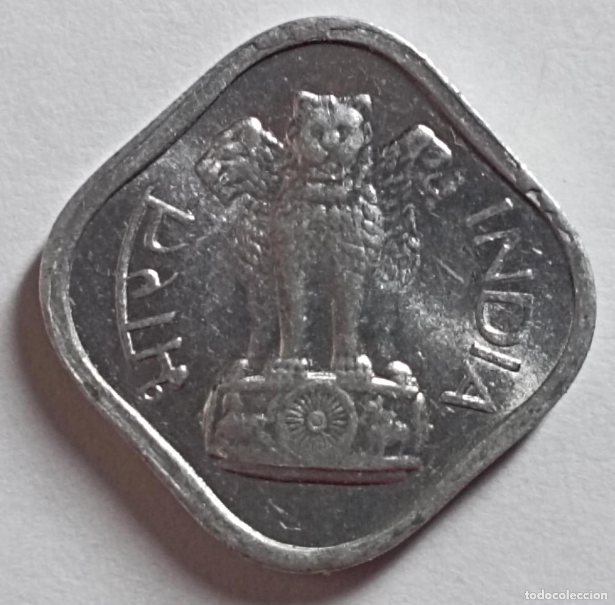 Monedas antiguas de Asia: Moneda de la India 1 paisa de 1966 - Foto 1
