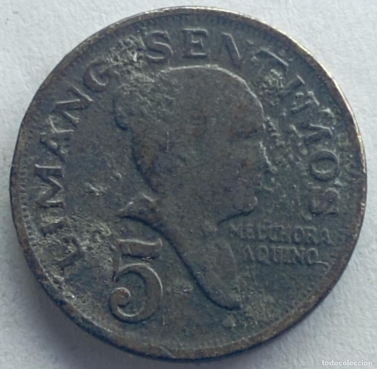 Monedas antiguas de Asia: Moneda de Filipinas 5 c&eacute;ntimos de 1968 - Foto 1