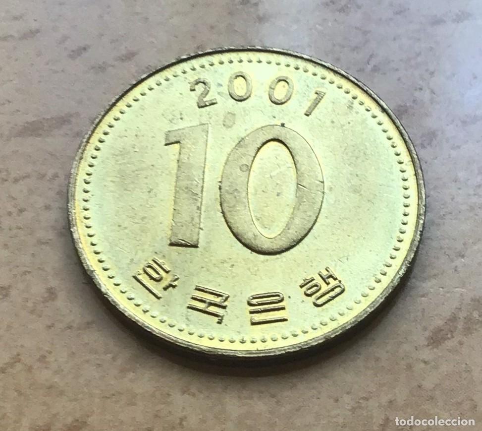 Monedas antiguas de Asia: 10 won de Corea del Sur. A&ntilde;o 2001 - Foto 1