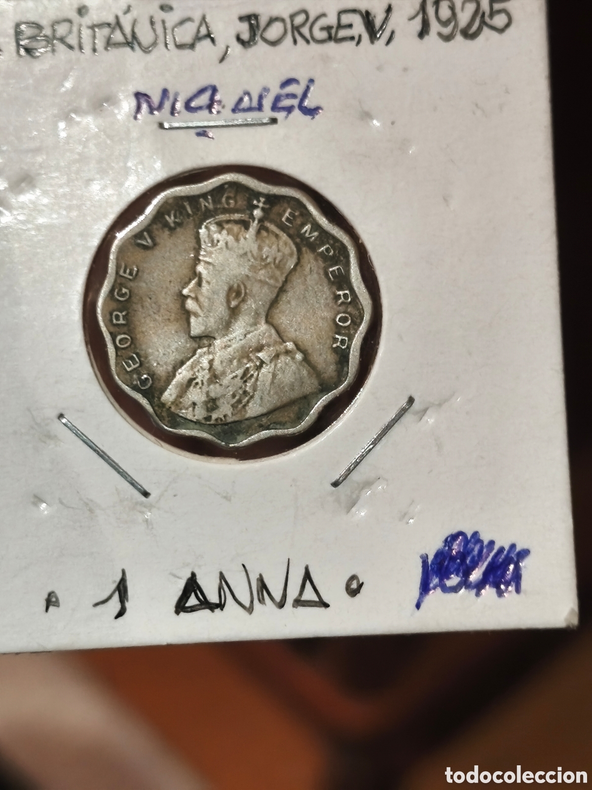Alte M&uuml;nzen aus Asien: Moneda de nikelnde la india brit&aacute;nica mbc 1 Anna Rey gorge v , 1825 ver imagenes