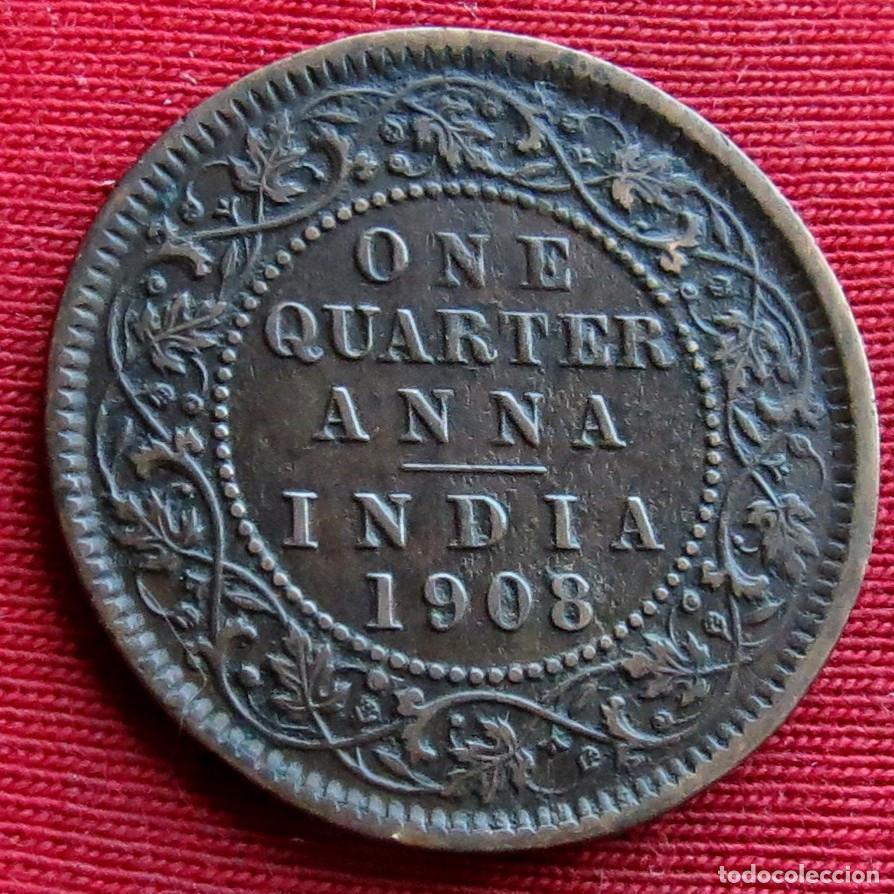 Monedas antiguas de Asia: India 1/4 anna 1908 . - Foto 1
