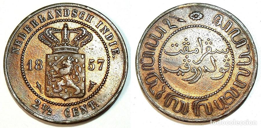 Moedas antigas da &Aacute;sia: INDIAS HOLANDESAS DEL ESTE - 2.50 CENTS - 1857 - E.B.C. - COBRE