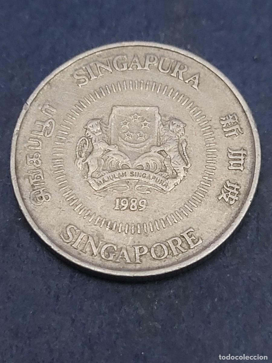 Monedas antiguas de Asia: Moneda 10 centavos 1989 Singapur - Foto 1