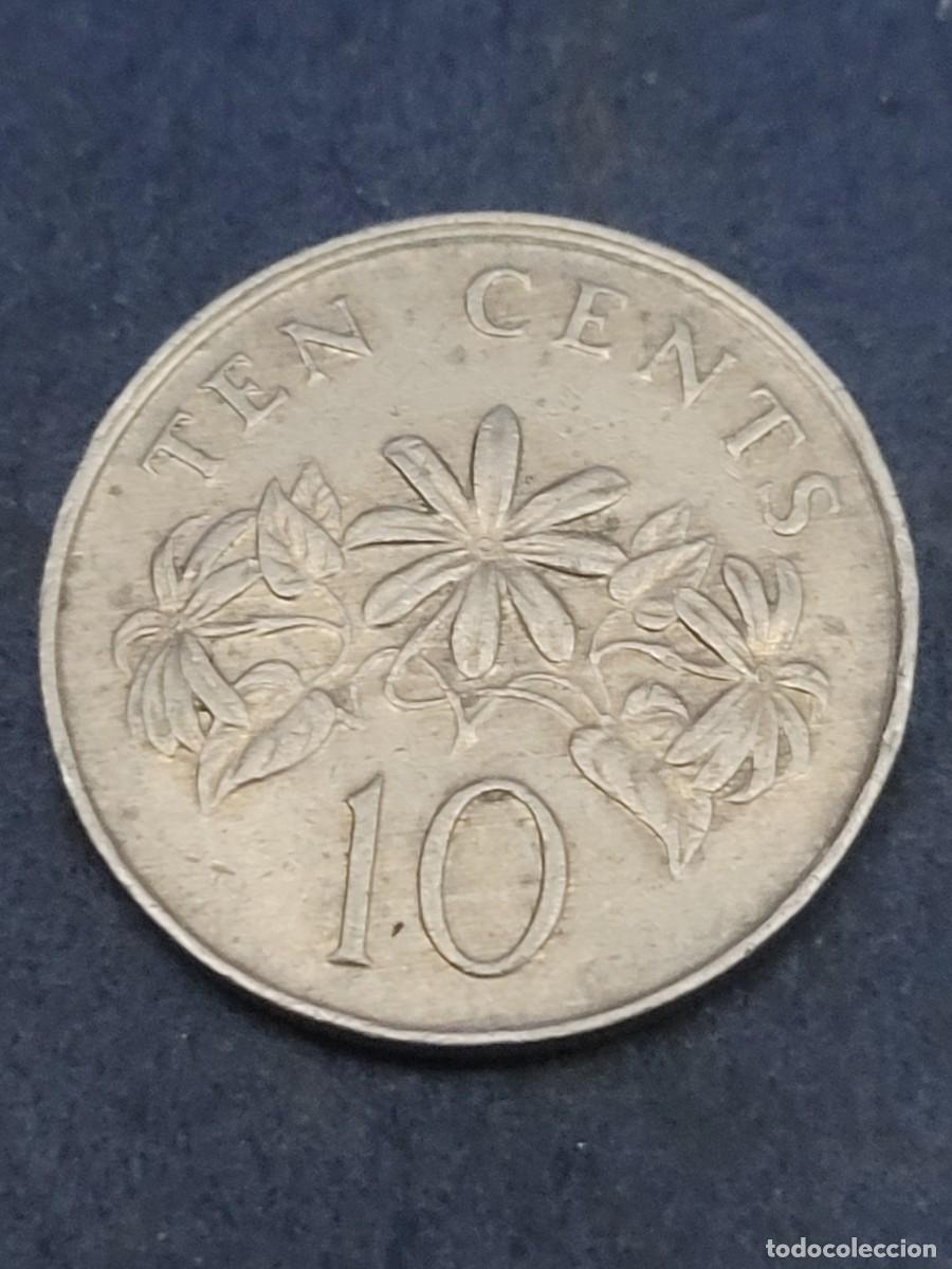 Monedas antiguas de Asia: Moneda 10 centavos 1989 Singapur - Foto 2