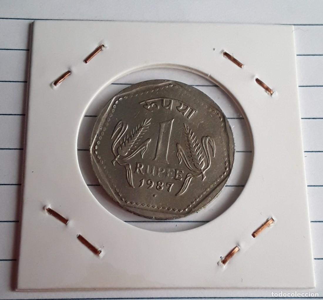 Monedas antiguas de Asia: 1 Rupia de la India 1987 - Foto 4