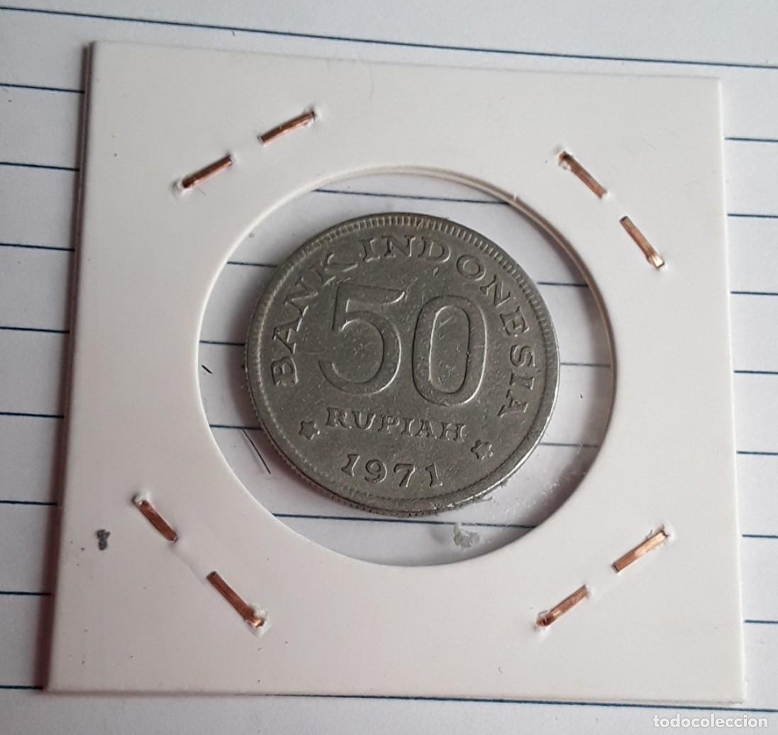 Monnaies anciennes d'Asie: Moneda de 50 Rupiah de Indonesia 1971: El ave y el valor nacional