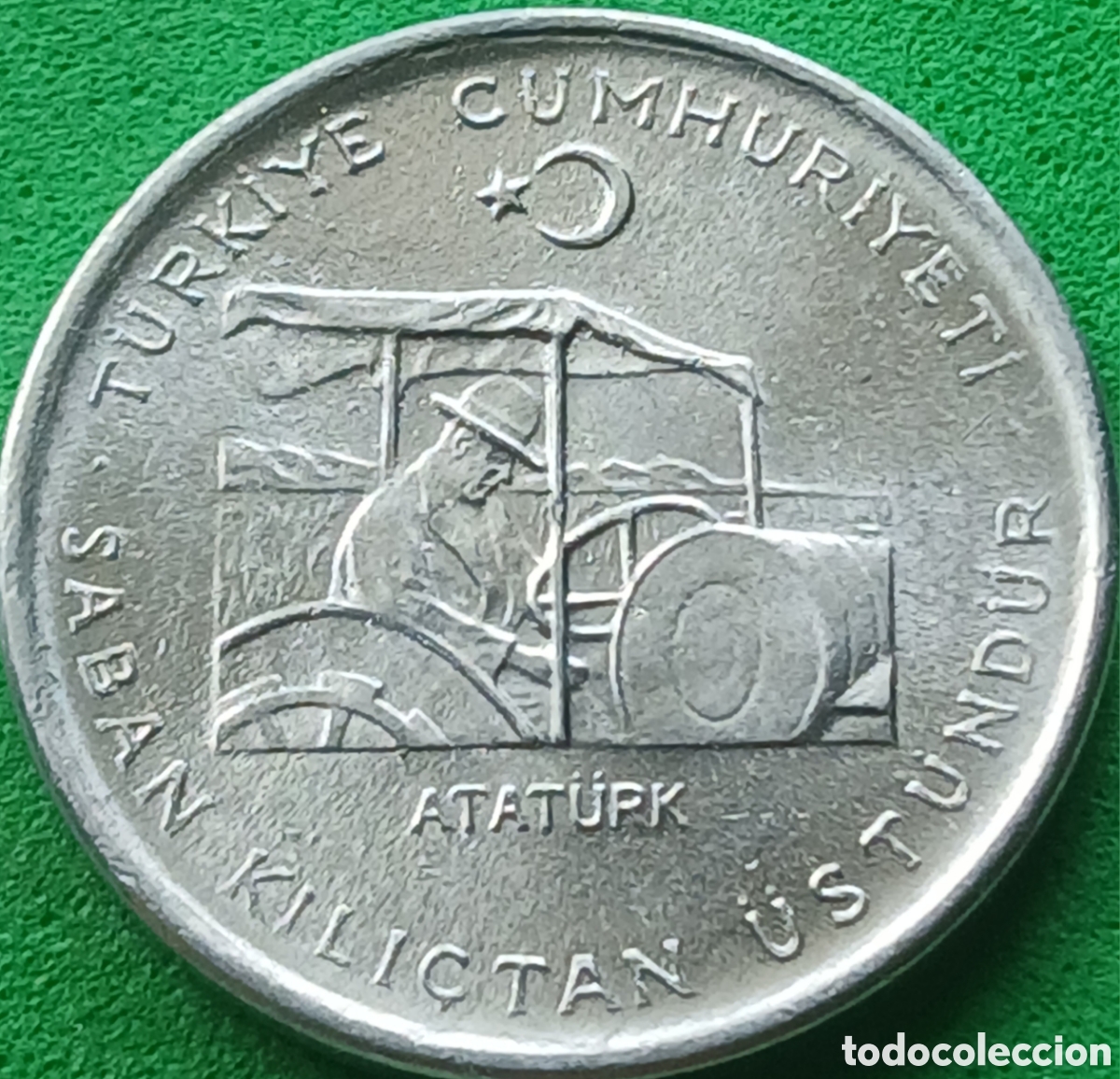 Monedas antiguas de Asia: Turqu&iacute;a 10 kurus 1975 km#898a Progreso agr&iacute;cola