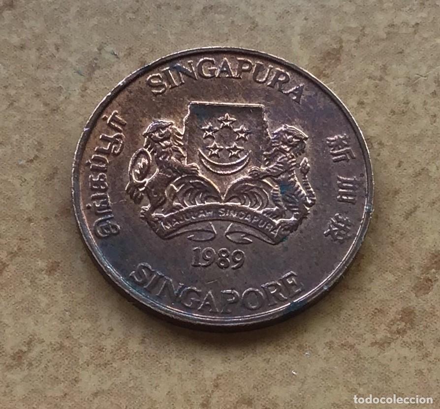 Monedas antiguas de Asia: 1 centavo de Singapur. A&ntilde;o 1989 - Foto 2