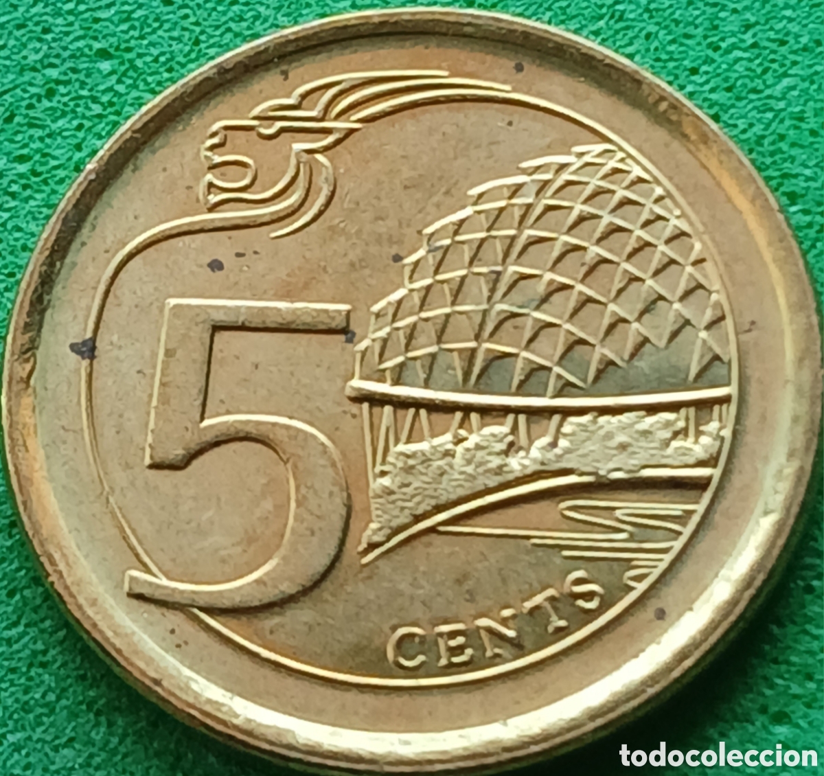 Monedas antiguas de Asia: Singapur 5 cents 2019 km#345 ESCASA