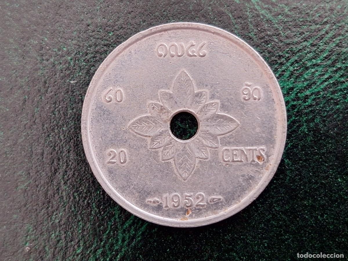 Monedas antiguas de Asia: MONEDA LAOS 20 CENTIMOS 1952 M_1 - Foto 2