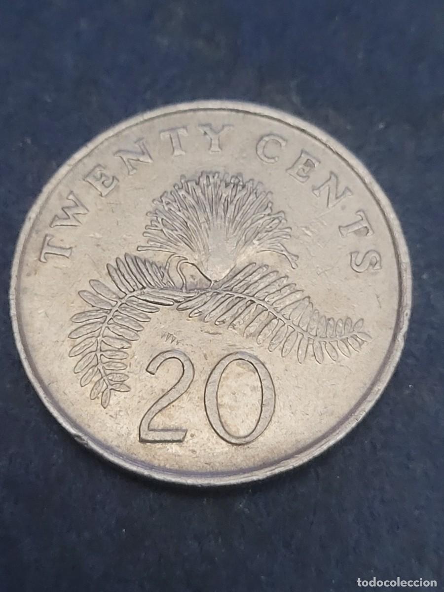 Monedas antiguas de Asia: Moneda 20 centavos 1986 Singapur - Foto 2