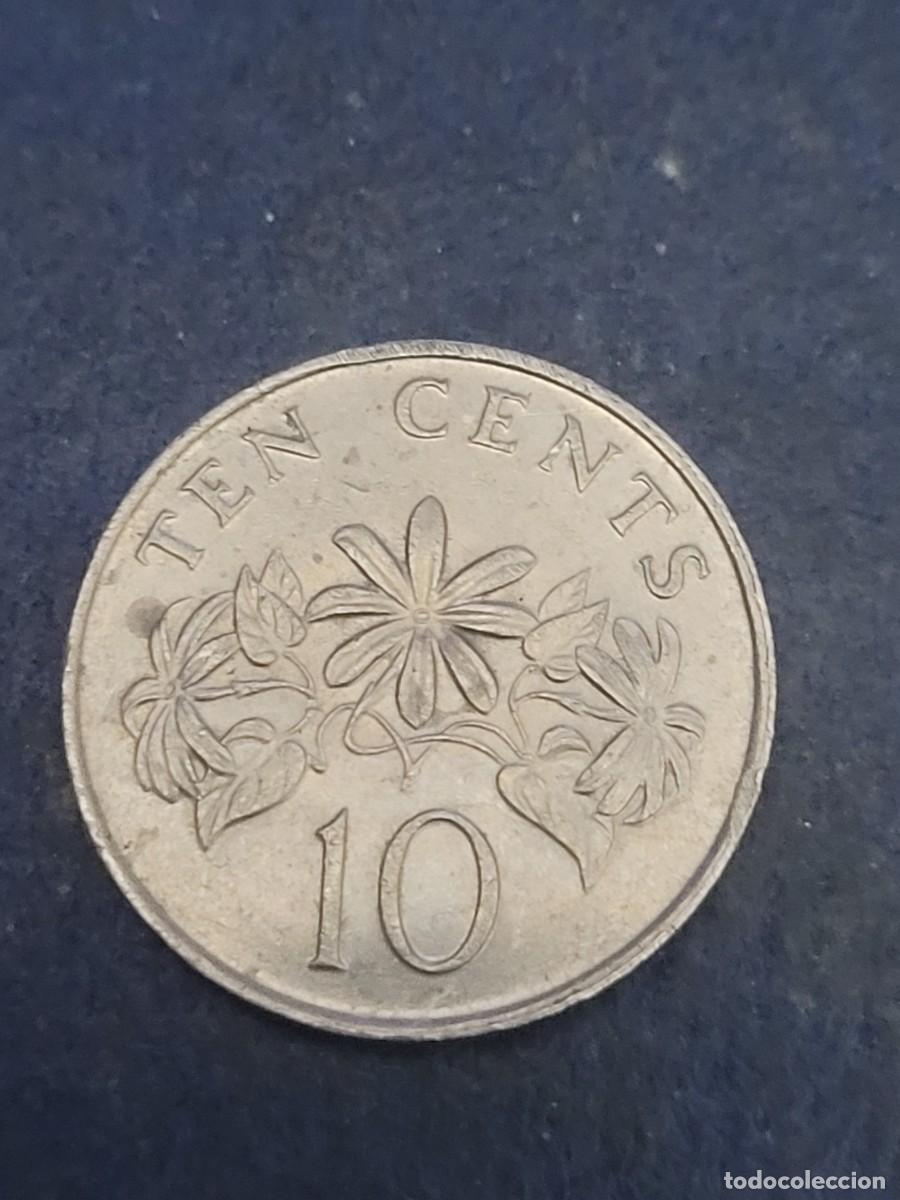 Monedas antiguas de Asia: Moneda 10 centavos 1985 Singapur - Foto 2