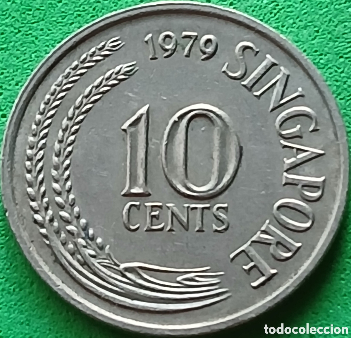 Monedas antiguas de Asia: Singapur 10 cents 1979 km#3 sin marca de ceca