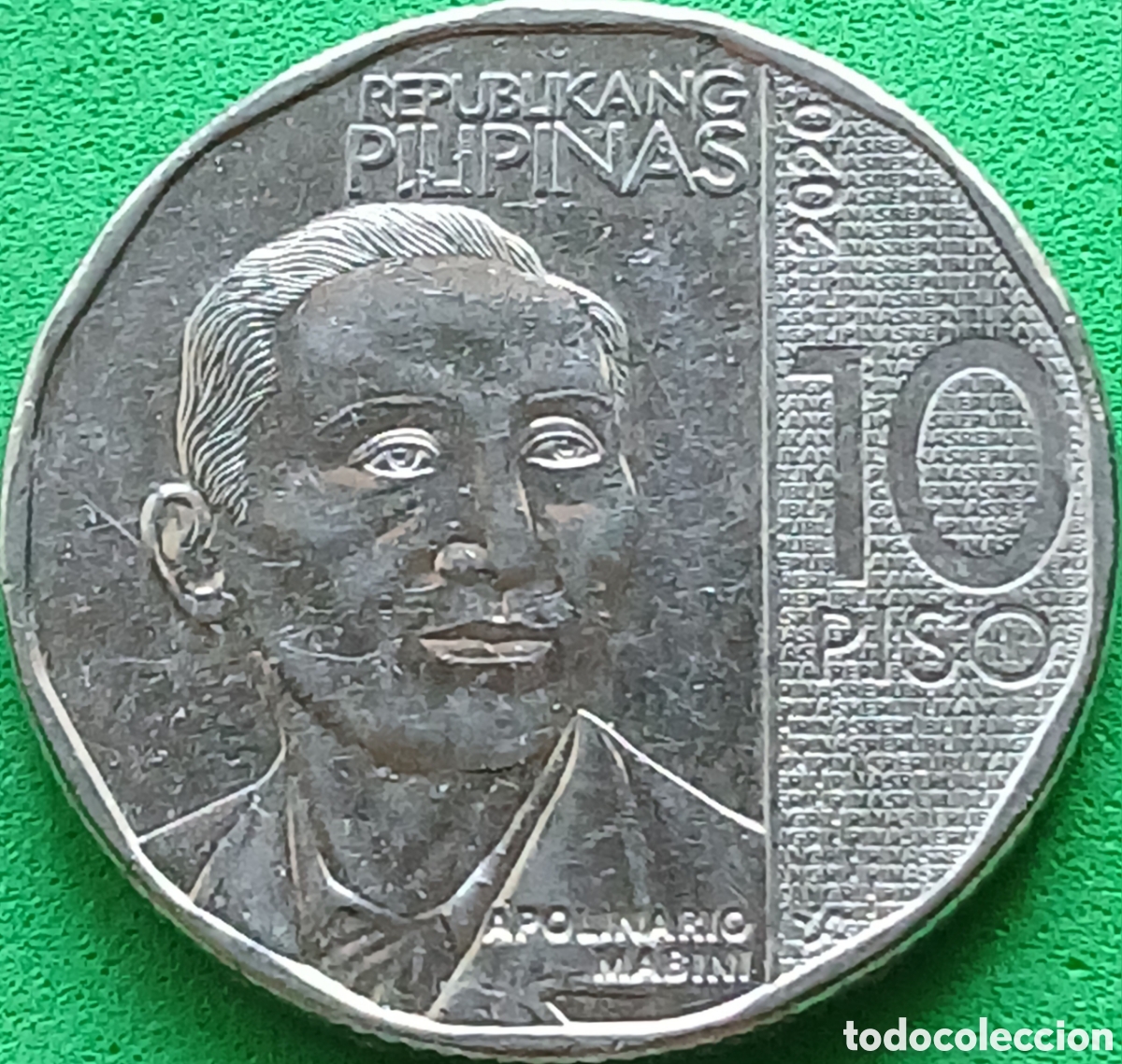 Monedas antiguas de Asia: Filipinas 10 pesos 2020 km#303 poco com&uacute;n