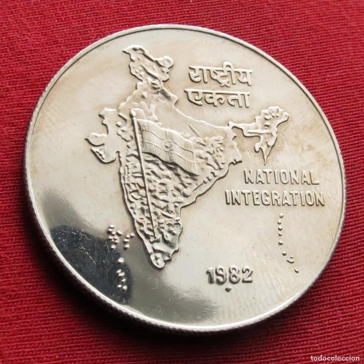 Monedas antiguas de Asia: India 10 rupees 1982 Integration - Foto 1