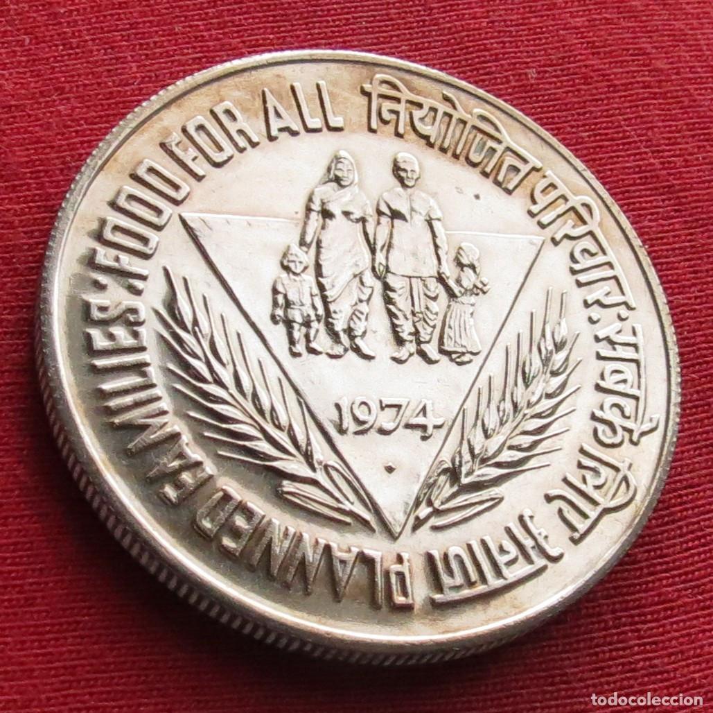 Monedas antiguas de Asia: India 10 rupees 1974 FAO