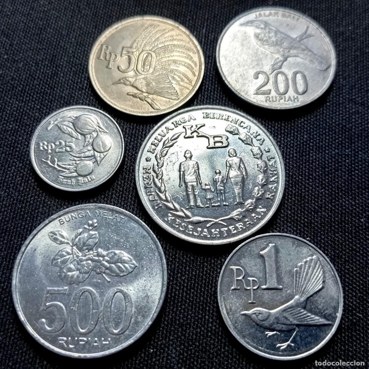 Monedas antiguas de Asia: ⚜️ K02 090. Indonesia. Lote de 6 monedas diferentes. 17 g