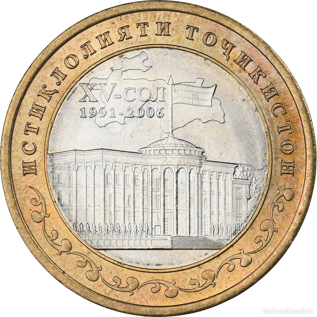 Monedas antiguas de Asia: [#225056] Tayikist&aacute;n, 5 Somoni, 2006, St. Petersburg, Bimet&aacute;lico, FDC, KM:15