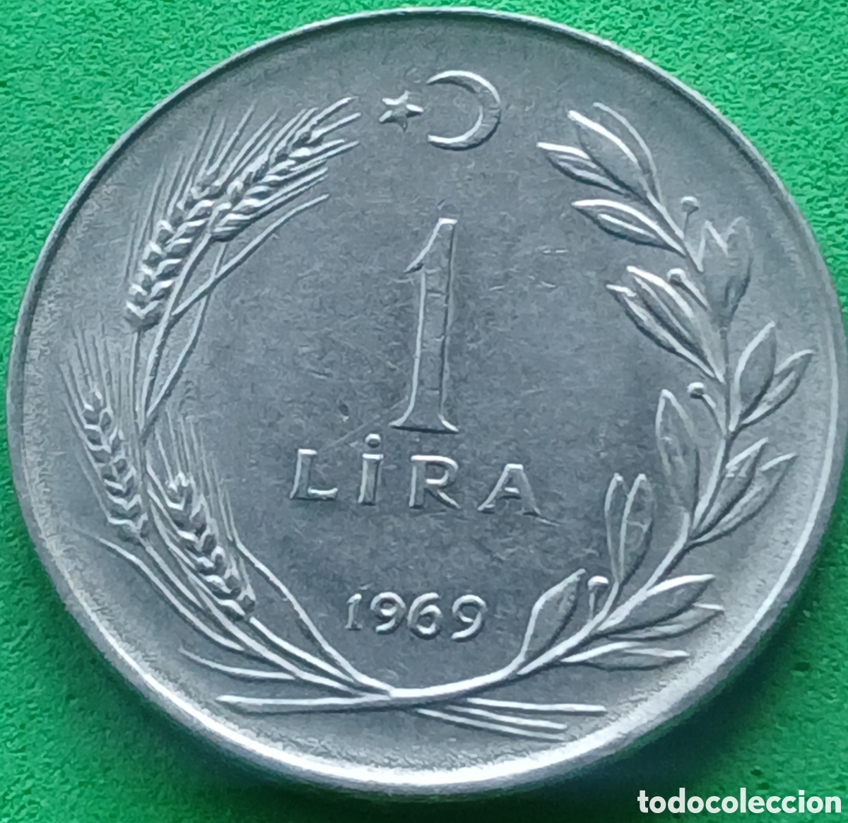 Monedas antiguas de Asia: Turqu&iacute;a 1 lira 1969 km#889a.2
