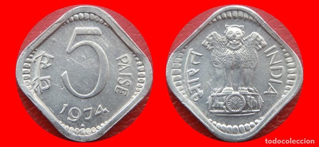 Monedas antiguas de Asia: 5 PAISE 1974 INDIA-143593