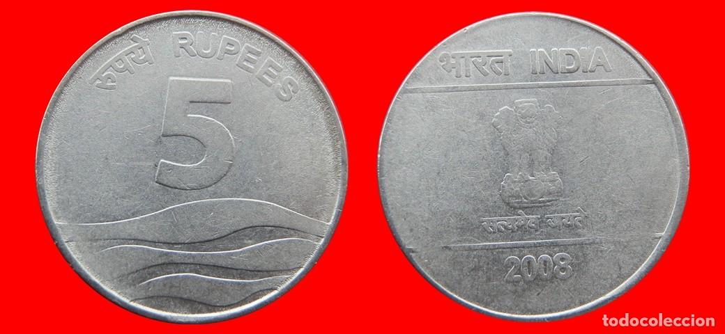 Monedas antiguas de Asia: 5 RUPIAS 2008 INDIA-143599