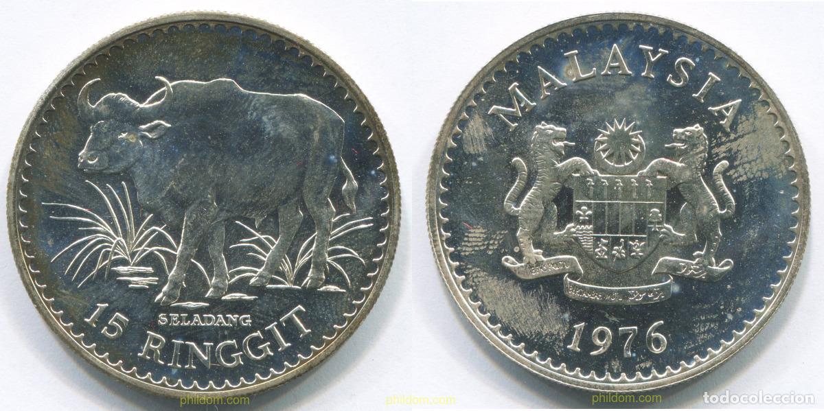 Monedas antiguas de Asia: 2998 MALASIA 1976 MALASIA 15 RINGGIT 1976