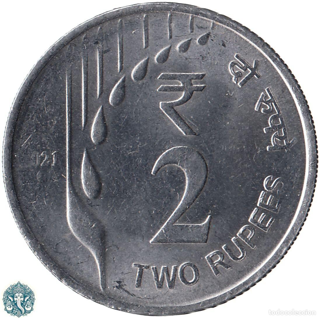 Monedas antiguas de Asia: INDIA 2 Rupias 2021 Ceca &diams; Bombay Espiga de Trigo KM#512