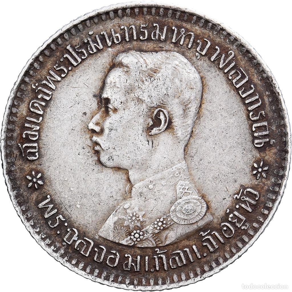 Monedas antiguas de Asia: [#139480] Tailandia, Rama V, 1 Salung, 1906, Plata, MBC